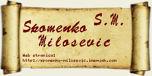 Spomenko Milošević vizit kartica